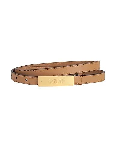 Light brown Thin belt LOGO LEATHER SKINNY BELT