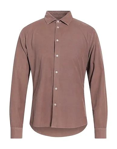 Light brown Velvet Solid color shirt