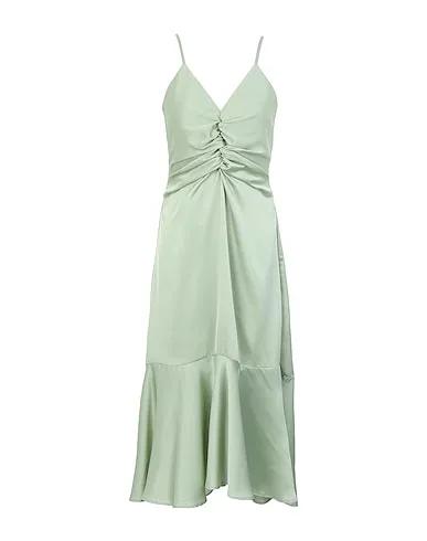 Light green Cady Midi dress SATIN RUFFLE SLIP MIDI DRESS
