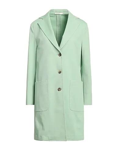 Light green Cotton twill Full-length jacket