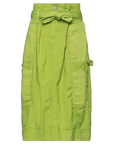 Light green Cotton twill Midi skirt