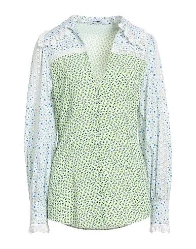 Light green Crêpe Floral shirts & blouses