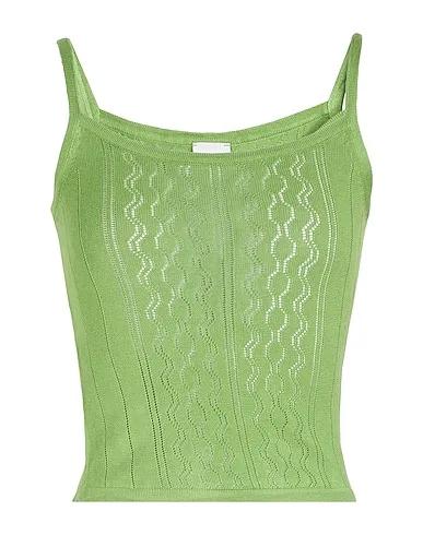 Light green Knitted Top VISCOSE BLEND CROPPED TANK TOP