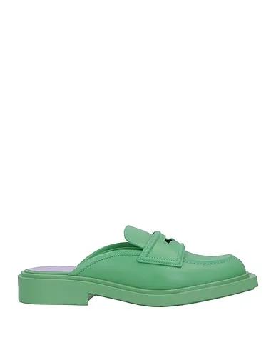Light green Leather Mules and clogs