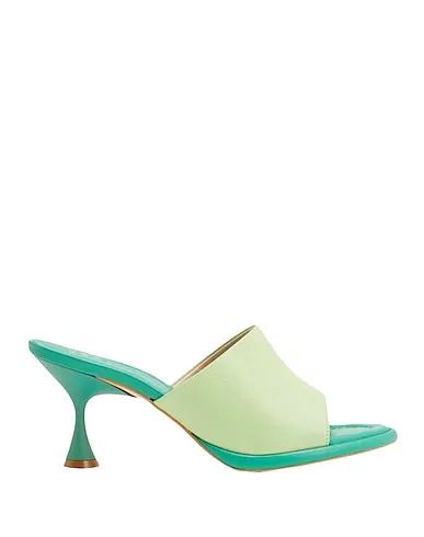 Light green Leather Sandals LEATHER MID-HEEL MULES

