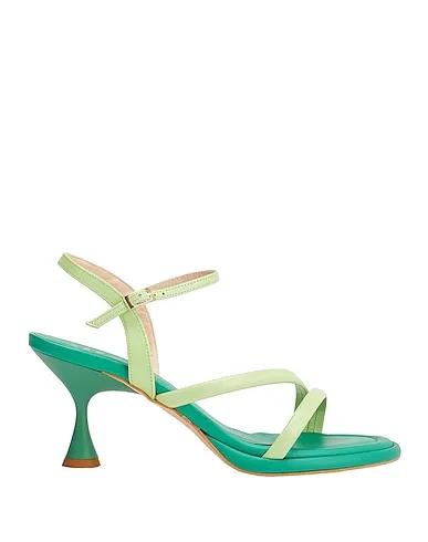 Light green Leather Sandals LEATHER MID-HEEL SANDALS
