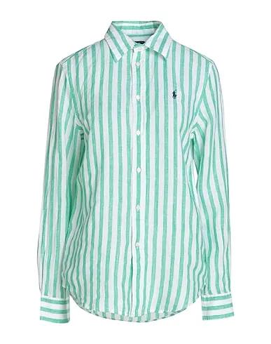 Light green Linen shirt RELAXED FIT STRIPED LINEN SHIRT
