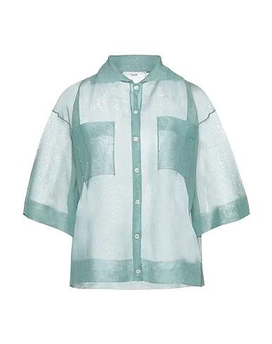 Light green Organza Solid color shirts & blouses