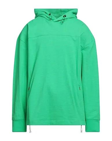 Light green Piqué Hooded sweatshirt