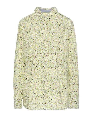 Light green Plain weave Floral shirts & blouses