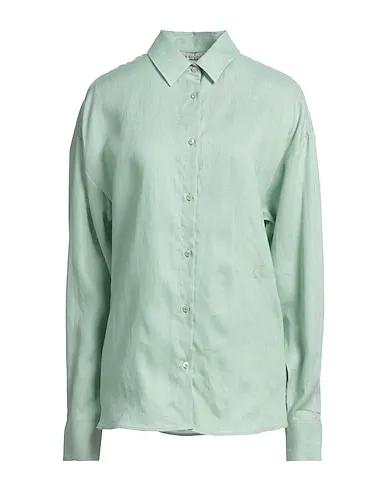 Light green Plain weave Linen shirt