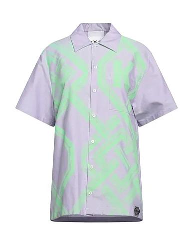 Light green Plain weave Patterned shirts & blouses