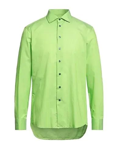 Light green Plain weave Solid color shirt