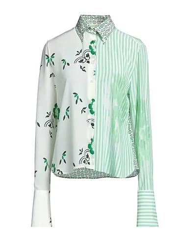 Light green Satin Floral shirts & blouses