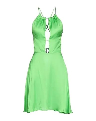 Light green Satin Midi dress