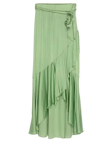 Light green Satin Midi skirt