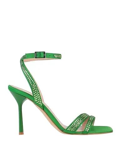 Light green Satin Sandals
