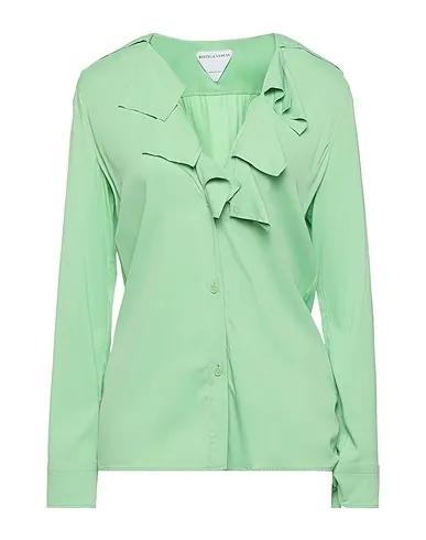 Light green Satin Solid color shirts & blouses