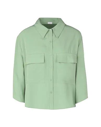 Light green Solid color shirts & blouses OVERSIZED RESORT SHIRT W/POCKETS
