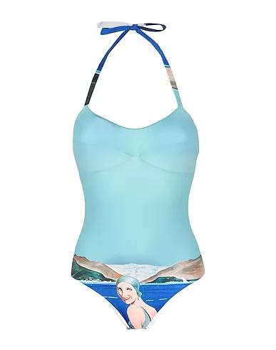 Light green Synthetic fabric One-piece swimsuits