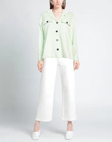 Light green Velvet Solid color shirts & blouses