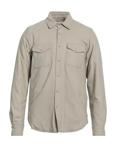 Light grey Cool wool Solid color shirt