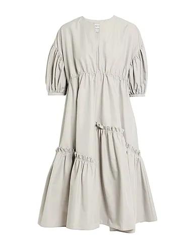 Light grey Cotton twill Midi dress