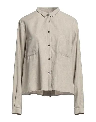 Light grey Flannel Solid color shirts & blouses