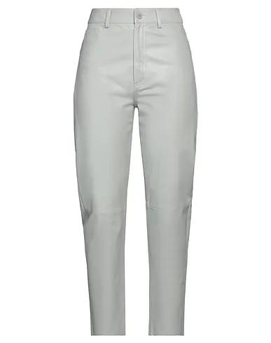 Light grey Leather Casual pants