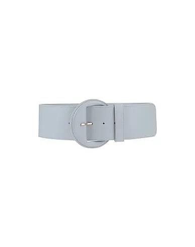 Light grey Leather High-waist belt