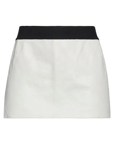 Light grey Leather Mini skirt