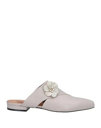 Light grey Leather Mules and clogs