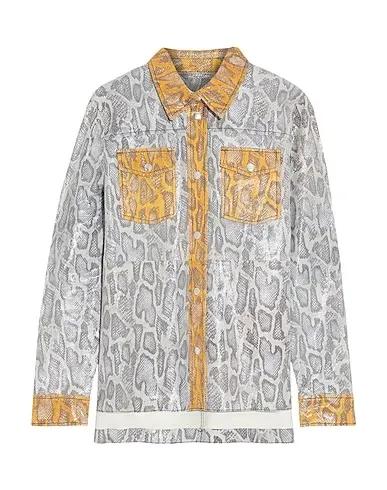Light grey Leather Patterned shirts & blouses