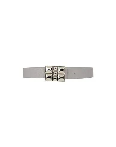 Light grey Leather Regular belt