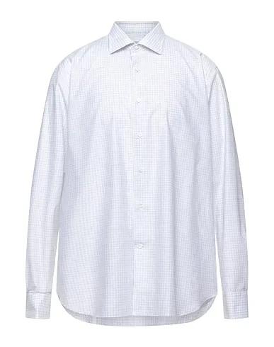 Light grey Plain weave Checked shirt