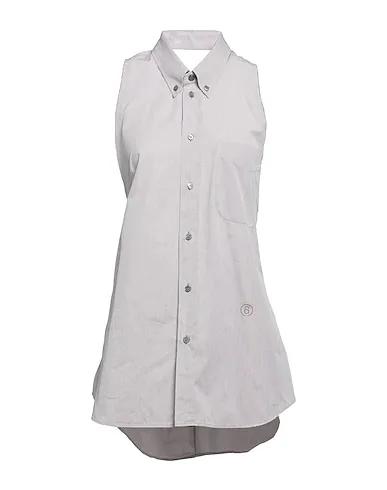 Light grey Plain weave Solid color shirts & blouses