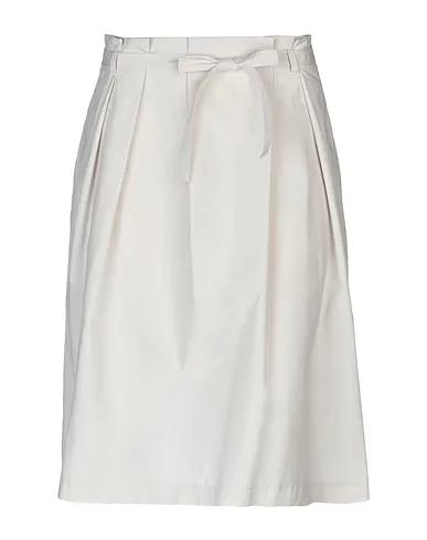 Light grey Poplin Midi skirt