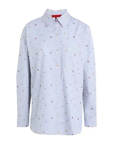Light grey Poplin Patterned shirts & blouses