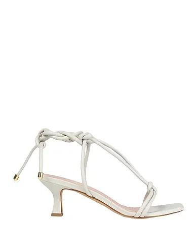 Light grey Sandals LEATHER SQUARE TOE LACE-UP SANDAL

