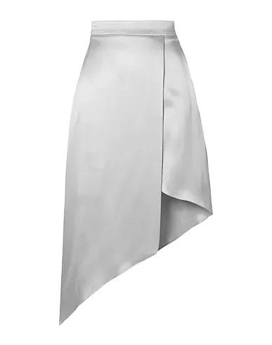 Light grey Satin Midi skirt