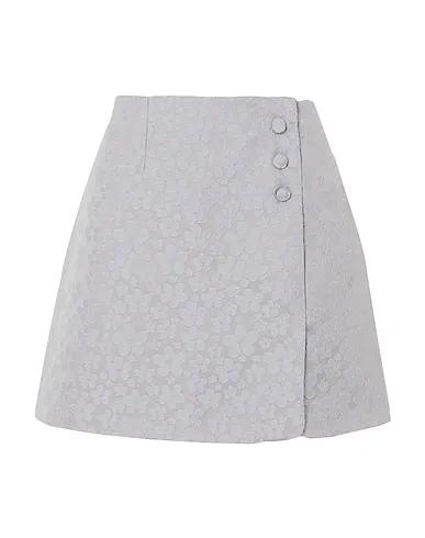 Light grey Satin Mini skirt