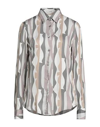Light grey Satin Patterned shirts & blouses