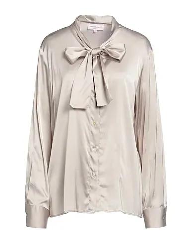 Light grey Satin Shirts & blouses with bow