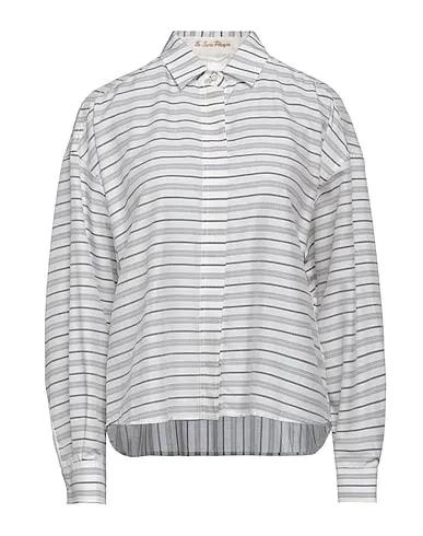 Light grey Satin Striped shirt