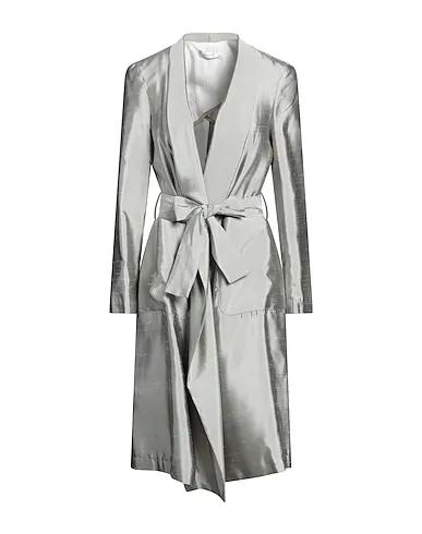 Light grey Silk shantung Full-length jacket