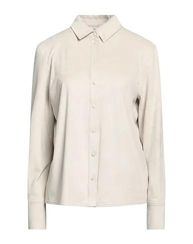 Light grey Solid color shirts & blouses