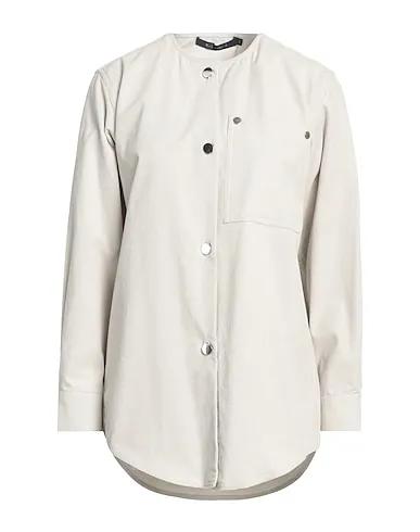 Light grey Velvet Solid color shirts & blouses