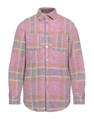 Light pink Boiled wool Checked shirt
