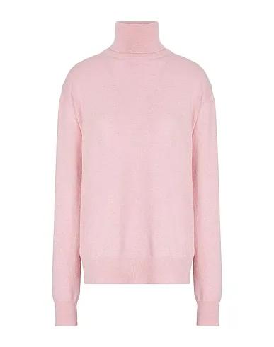 Light pink Cashmere blend KNITTED CASHMERE RELAXED FIT ROLL-NECK
