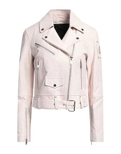 Light pink Leather Biker jacket